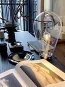 Axyaa Industrial Glass Desk Lamp - Rustic Bedside Table Light