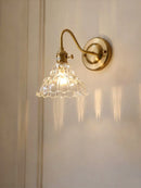 Axyaa Nordic Brass Wall Lamp glass Shade Sconce Lighting Fixture with Switch