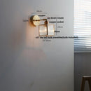 Axyaa Flower Glass LED Wall Light Fixture Vintage Rotate Copper Bedside Lamp
