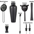 Axyaa Cocktail Shaker Set Matte Black Bartender Kit Barware Tools Home Bar