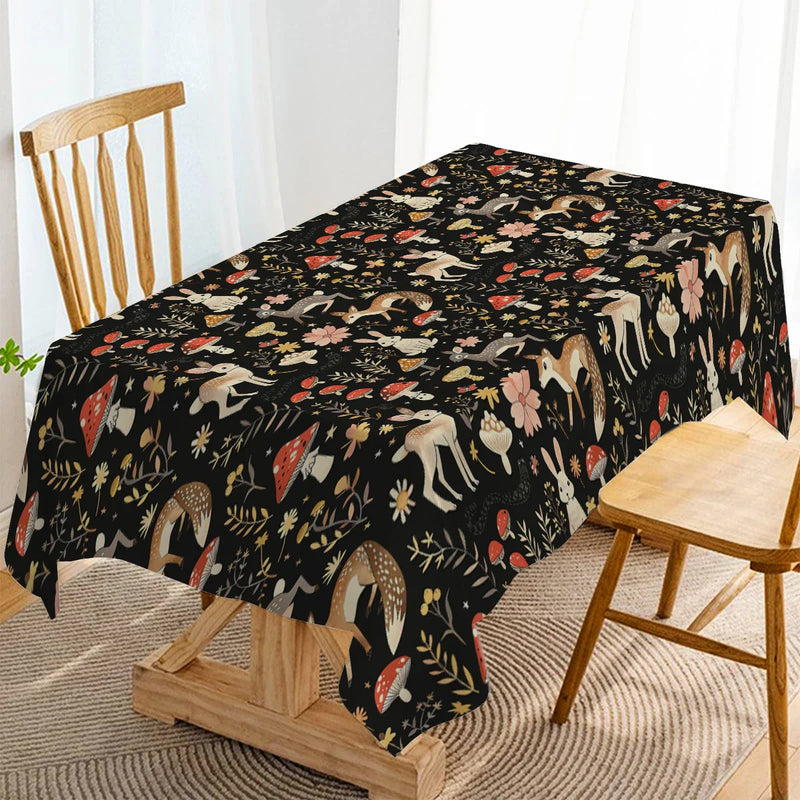 Axyaa Table Runner - Farmhouse Dining Decor for Kitchen, Wedding Party, Rabbit Flower Mushroom Theme