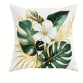 Axyaa Exotic Green & Gold Tropical Leaf Pillow Covers - Sofa Bedroom Car Pillow Cover