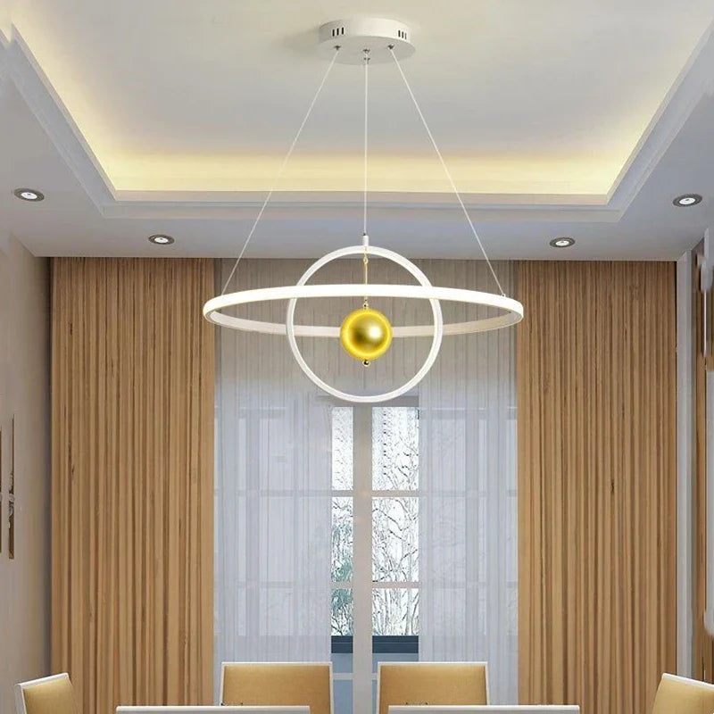 Axyaa Circular Iron Ball Pendant Chandelier for Living Room, Bedroom, Dining Room