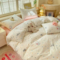 Axyaa Soft Double-Layer Cotton Quilt Cover Set with Pillowcase