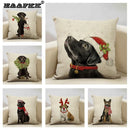 Axyaa Cute Cat Dog Christmas Party Pillow Cover 45x45cm