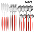 Axyaa 16-Piece Stainless Steel Tableware Set for Home, Hotel, and Restaurant