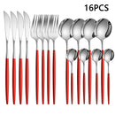Axyaa 16-Piece Stainless Steel Tableware Set for Home, Hotel, and Restaurant