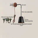 Axyaa Black Travertine Stone LED Wall Lamp for Wabi Sabi Living Room Lighting.