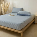 Axyaa Washed Cotton Lattice Bed Hat: Thickened Non-slip Fitted Sheet