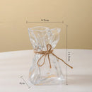 Axyaa Clear Glass Vase: Creative Irregular Folded Design for Hydroponic Flowers & Terrariums