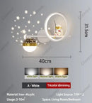 Axyaa LED Star Astronaut Projection Wall Lamp for Children's Room, Bedroom, and Hallway