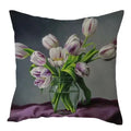 Axyaa Vintage Flowers & Birds Oil Painting Pillow Cover