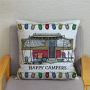 Happy Campers Owl Motorhome Print Pillow Case by Axyaa