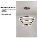 Axyaa Black LED Ring Chandelier Ceiling Light, Modern Circular Pendant for Kitchen, Living, and Dining Rooms.