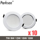 Axyaa Recessed LED Ceiling Downlight Round Waterproof AC220V-240V - 10PCS
