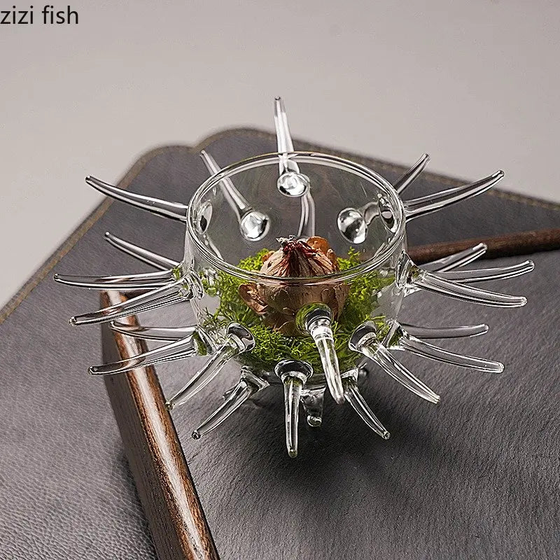 Axya Glass Urchin Dim Sum Bowl Set - Restaurant Quality Seafood-Themed Tableware
