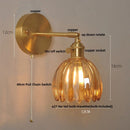 Axyaa Copper Glass LED Wall Sconce Modern Nordic Stair Light Fixtures