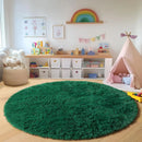 Axyaa Soft Shaggy Round Area Rug for Living Room Kids Bedroom Gray
