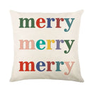 Axyaa Christmas Letter Print Throw Pillow Cover for Festive Home Decor