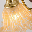 Axyaa Glass Flower LED Wall Light Bedroom Vintage Pull Chain Switch Bedside Sconce