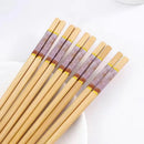 Axyaa Bamboo Chopsticks - Celadon Printed Set for Home Use