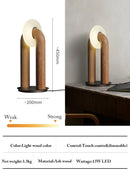 Axyaa Solid Wood Table Lamps Dimmable Touch Control LED Lighting for Indoor Decor