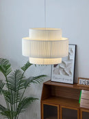 Axyaa Nordic White Fabric Pendant Lights Chandelier - Minimalist LED Lamps for Home Decor