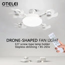 Axyaa Drone-Shaped Ceiling Fan Light with Remote Control and LED Dimming