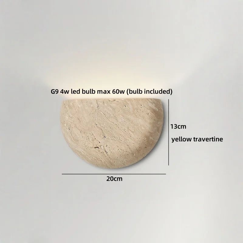 Axyaa Luxury Yellow Stone LED Wall Lamps: Modern Nordic Indoor Decor