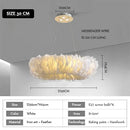 Axyaa Modern Donut Pendant Light: Stylish White Feather Lamp for Romantic Master Bedrooms
