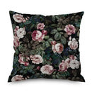 Axyaa Night Rose Linen Pillowcase - Decorative Floral Pillow Covers for Home Decor