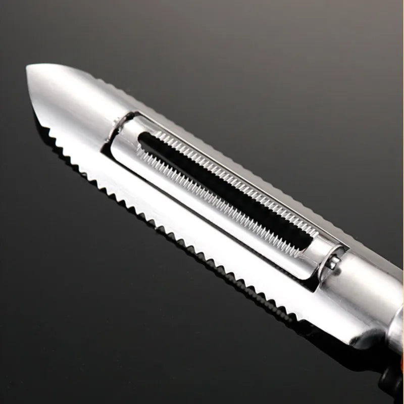Axyaa Stainless Steel Peeler with Wooden Handle for Kitchen Grating and Scaling