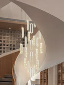 Axyaa Oval Ring Chandelier for Duplex Villa Hotel Staircase Lighting