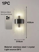 Luxury Crystal Wall Sconce Lights by Axyaa for Home Decor and Outdoor Night Light