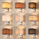 Axyaa Fabric Shade LED Wall Lamp Modern Reading Light for Bedroom Living Room