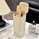 Axyaa Makeup Brushes Holder with Lid - 4 Slots Organizer for Vanity