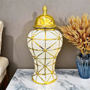 Axyaa Gold Ceramic Vase Decor for Home Entrance, Living Room - Floor-to-Ceiling Jar
