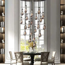 Axyaa Large Water Droplets Glass LED Chandelier for Modern Living Spaces