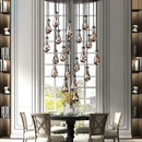 Axyaa Glass Water Droplets LED Chandelier for Modern Living Spaces, Hotels, and Villas
