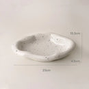 Axyaa Silver Ceramic Storage Tray for Home Decor and Organization