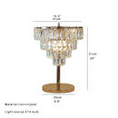 Axyaa Crystal Table Lamp 3000K E14 Bulb for Bedside Office Decoration