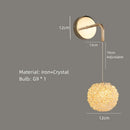 Axyaa Crystal Wall Lamp: Gold Metal, G9 Bulb, Adjustable Wire, Elegant Lighting for Home