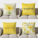 Yellow Daisy Pattern Cushion Cover by Axyaa - Perfect for Sofa, Bedroom, Car