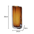 Axyaa Amber Glass Vase Hydroponics Flower Pots Desk Decoration Bouquet Arrangement Aesthetic Decor