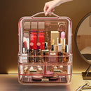 Axyaa Clear Lipstick Holder with Lid and Handle, Compact Makeup Organizer