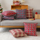 Axyaa Snowflake Red Pillowcase Cojines, Romantic Retro Design for Sofa, 30x50/45x45/50x50cm
