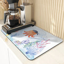 Axyaa Absorbent Kitchen & Bathroom Draining Mat - Quick Dry, Anti-Slip Octopus & Shark Dish Mats