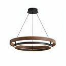 Axyaa Modern Wood Grain Retro Pendant Light for Living Room, Dining Room, Bedroom