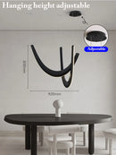 Axyaa Modern U-shaped Wooden LED Pendant Light for Kitchen, Dining, and Living Room