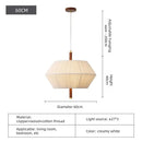 Axyaa Solid Wood Wabi-Sabi Chandelier - Retro Rattan Cotton Shade Ceiling Light
